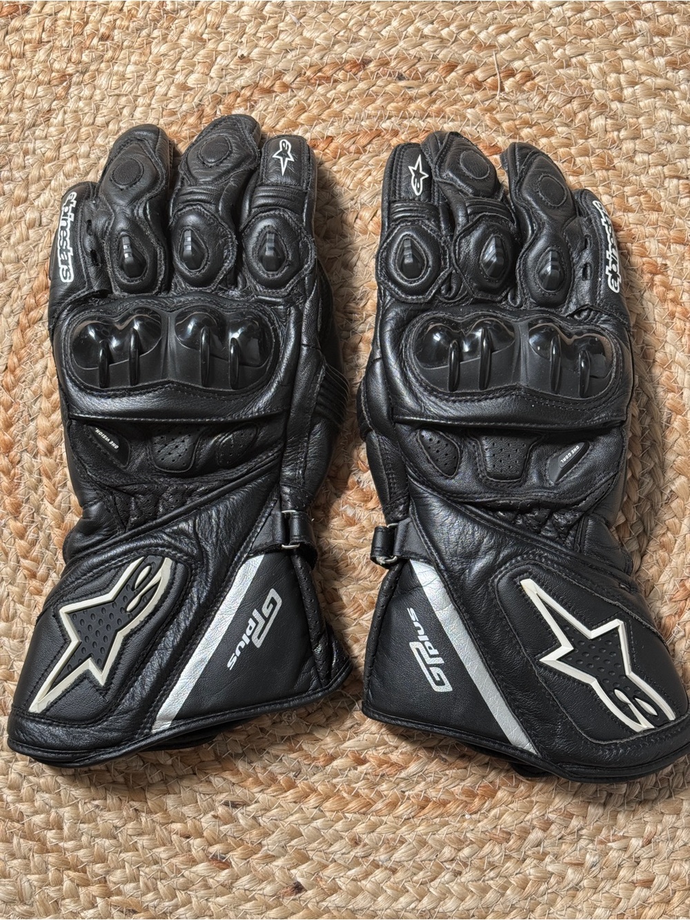 Alpinestar Black Leather GP Plus Motorcycle Gloves